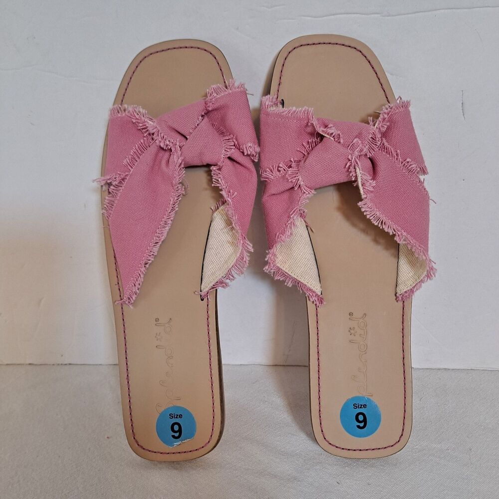 Splendid Women's Fiamma Square Toe Knotted Strap Slide Sandals Size 9 Pink